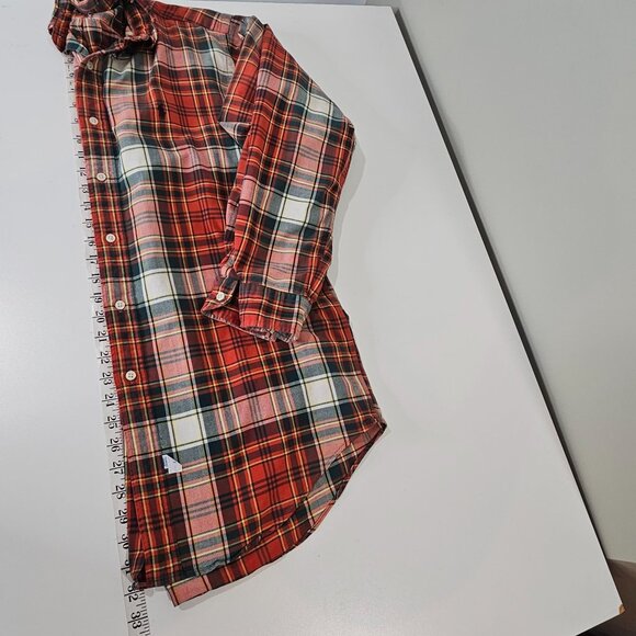 Vintage Ralph Lauren Shirt Mens Medium Red Plaid Button Up Preppy Western Casual - Picture 7 of 7
